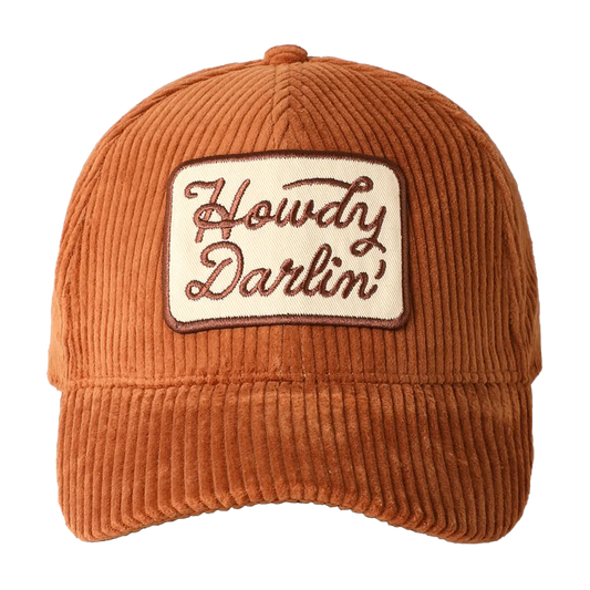 Howdy Darlin' Embroidered Patch Corduroy Cap