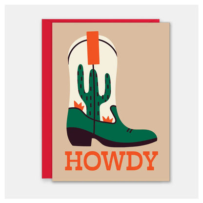 Howdy Cowboy Boot Friendship Card