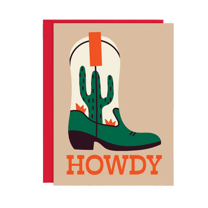 Howdy Cowboy Boot Friendship Card