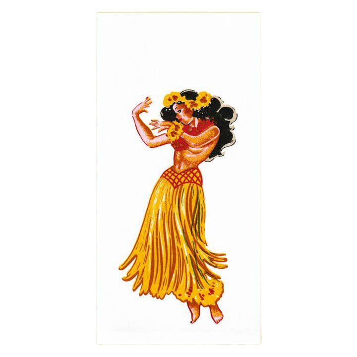 Hula Retro Flour Sack Kitchen Towel