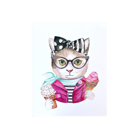 Ice Cream Cat No. 4 Print