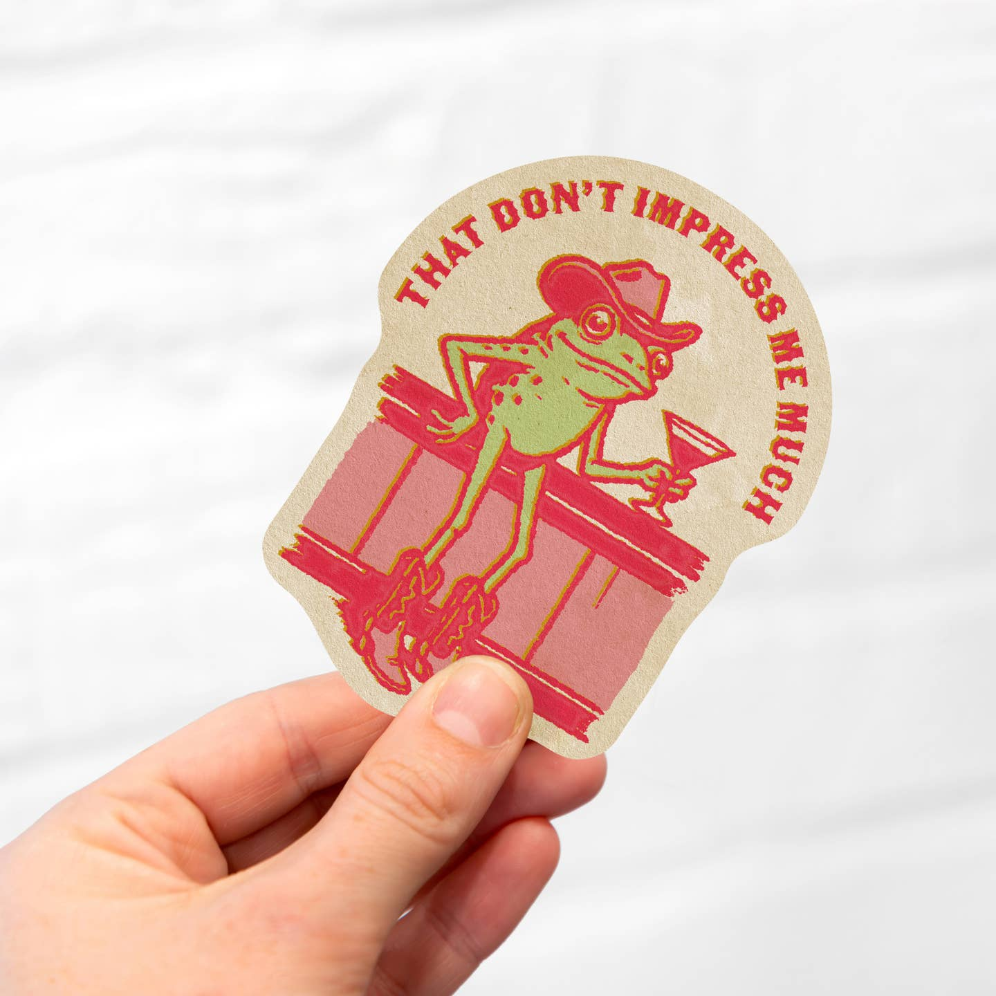 That Don't Impress Me Much Frog Cowgirl Sticker