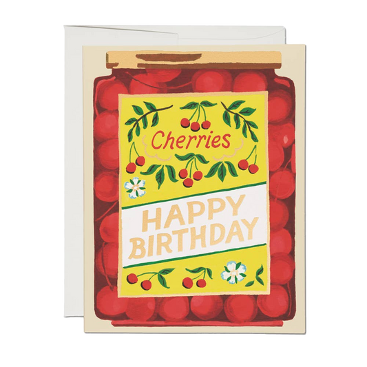 Jar of Cherries Birthday Card