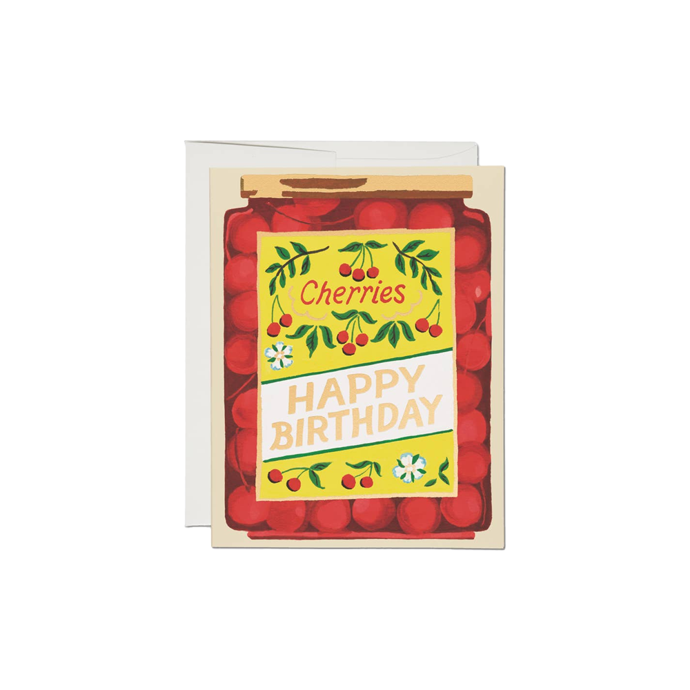 Jar of Cherries Birthday Card