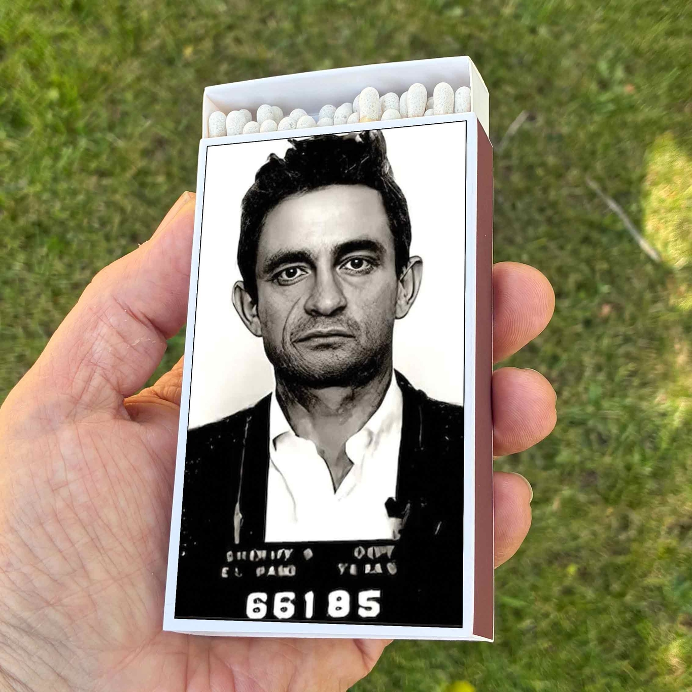 Johnny Cash Mug Shot 4 Inch Matches