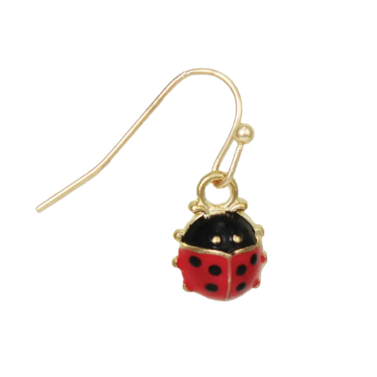 Make a Wish Ladybug Dangle Earrings