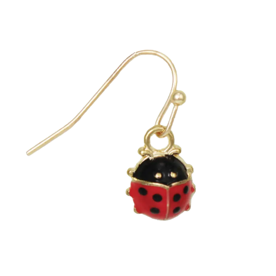 Make a Wish Ladybug Dangle Earrings