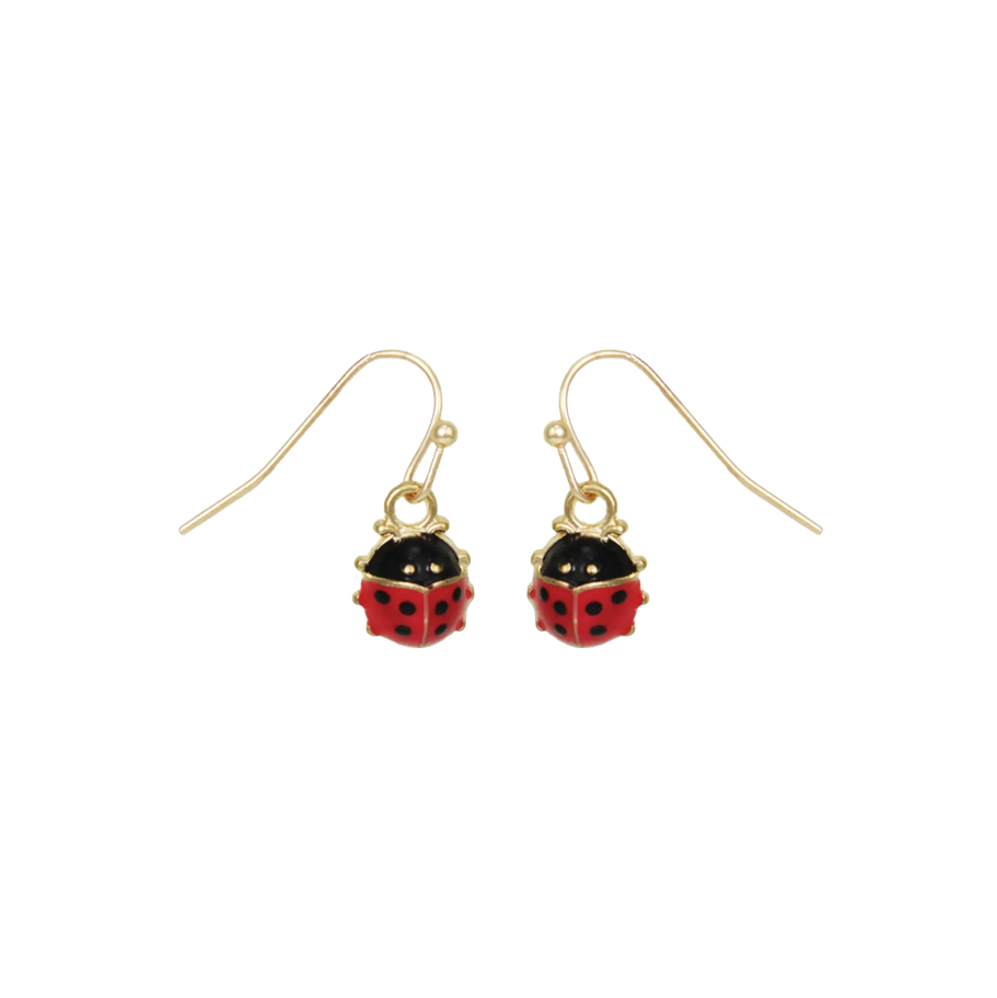Make a Wish Ladybug Dangle Earrings