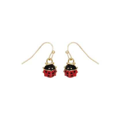 Make a Wish Ladybug Dangle Earrings