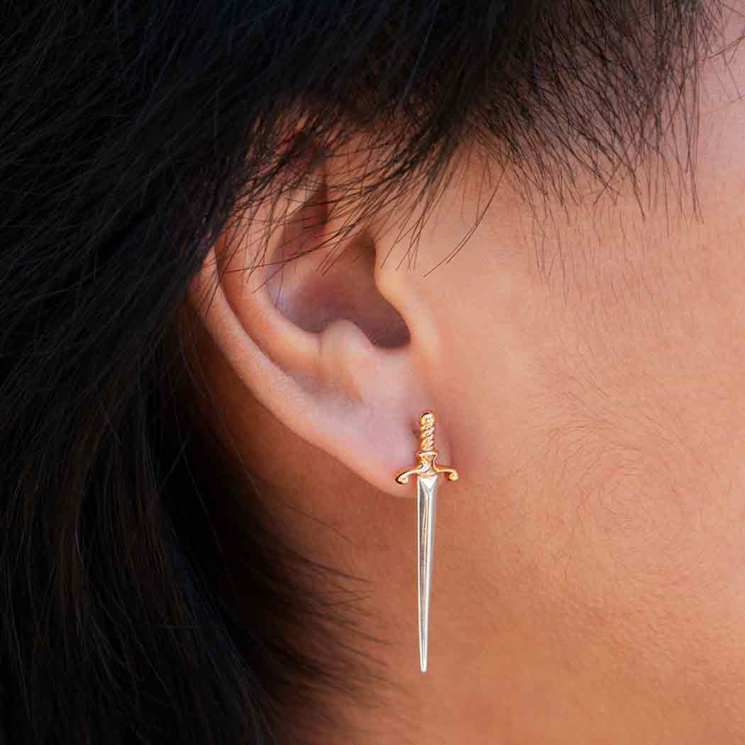 Large Sword Post Earrings