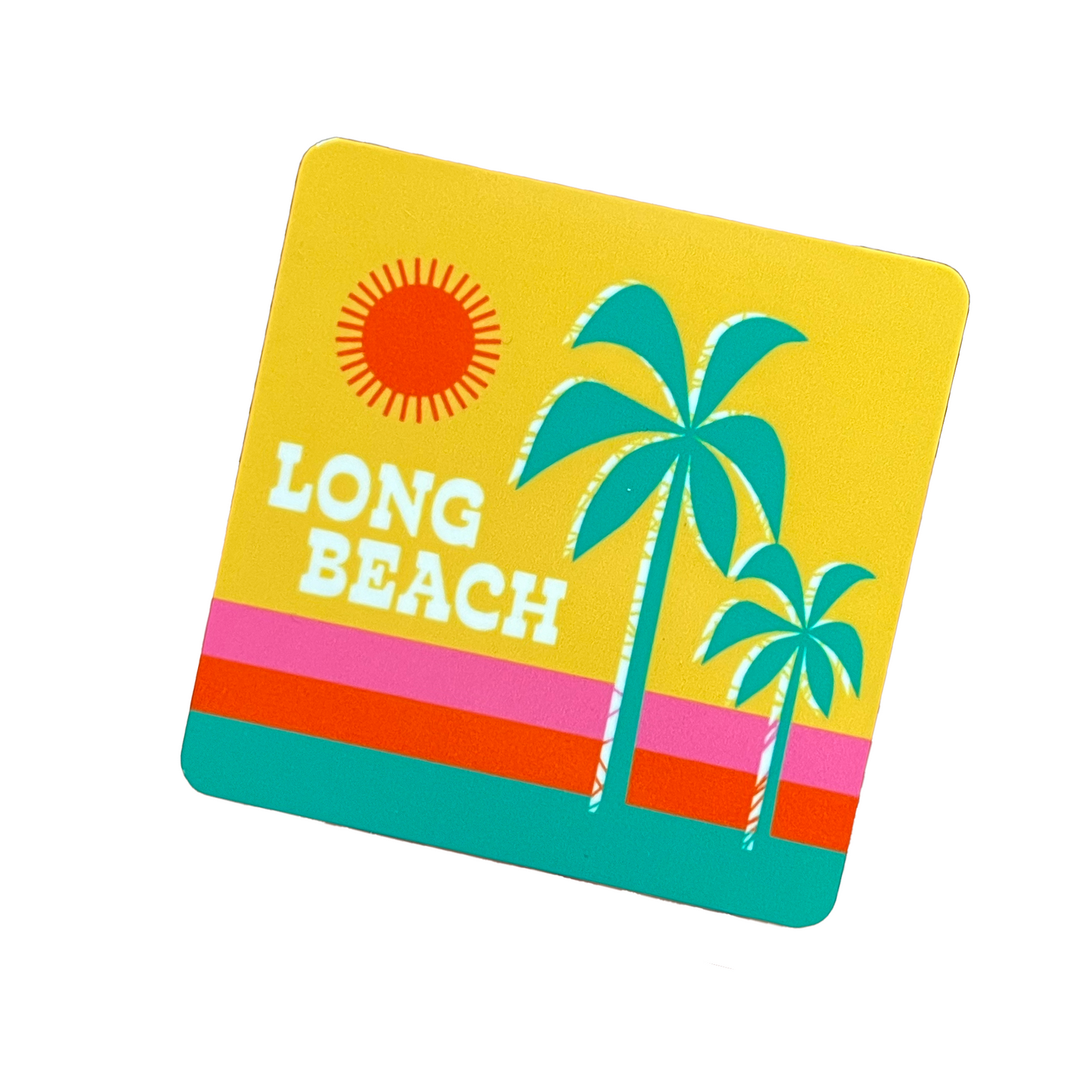 Beach Time Palm Trees View Long Beach Magnet