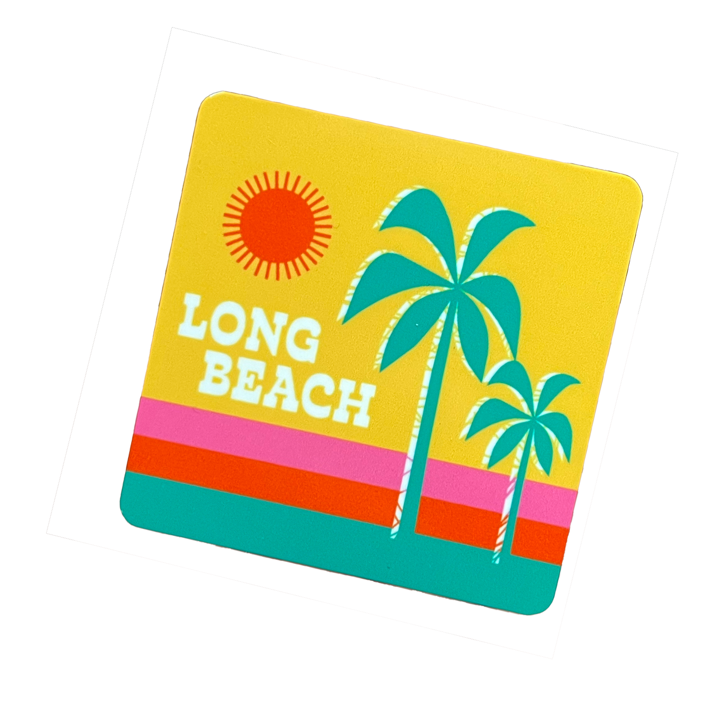 Beach Time Palm Trees View Long Beach Magnet