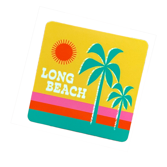 Beach Time Palm Trees View Long Beach Magnet