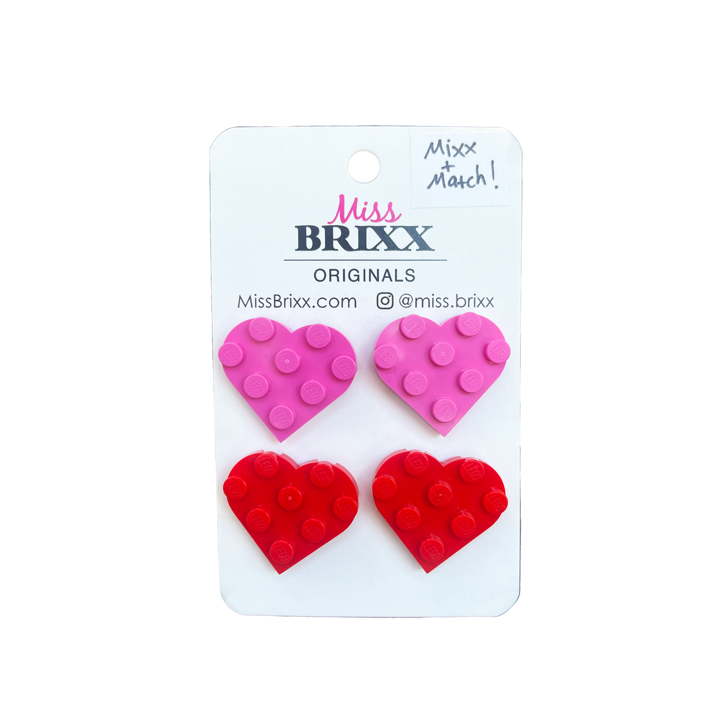 Miss Brixx Heart Heart Mix & Match Post Earring Set