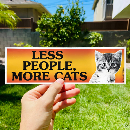Less People More Cats Bumper Sticker