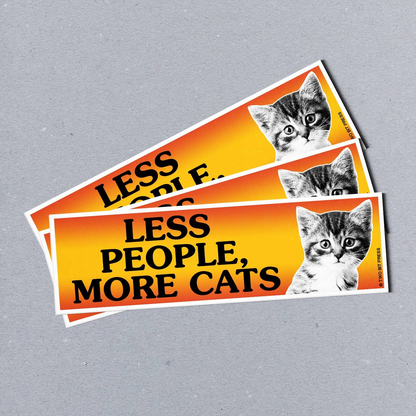 Less People More Cats Bumper Sticker