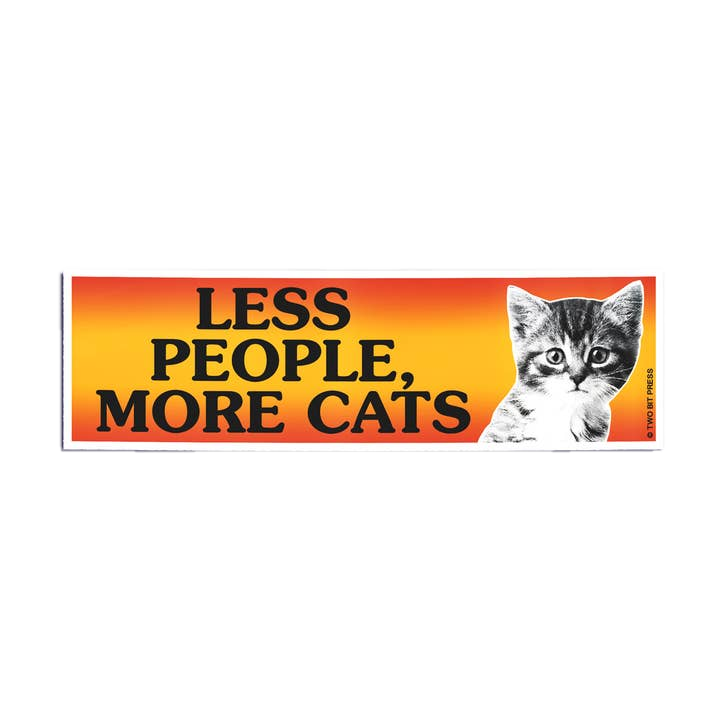 Less People More Cats Bumper Sticker