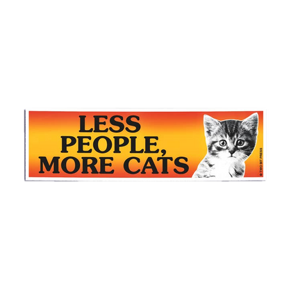 Less People More Cats Bumper Sticker