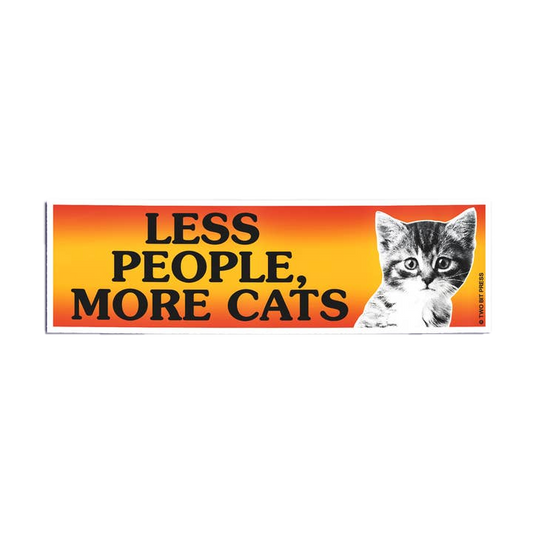 Less People More Cats Bumper Sticker