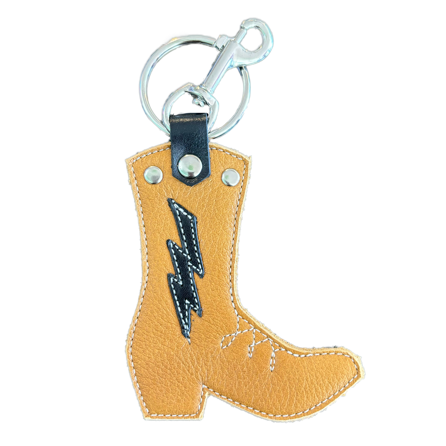 Lightning Bolt Cowboy Boot Keychain