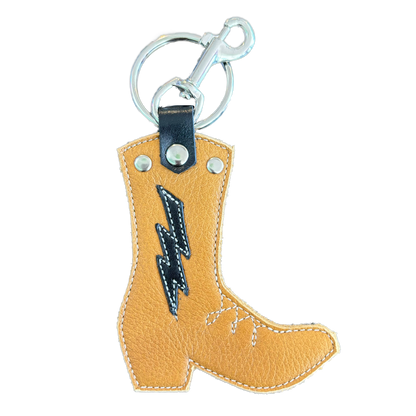 Lightning Bolt Cowboy Boot Keychain