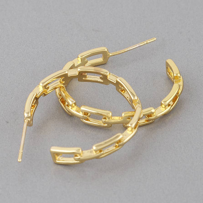 Link Chain Hoop Earrings