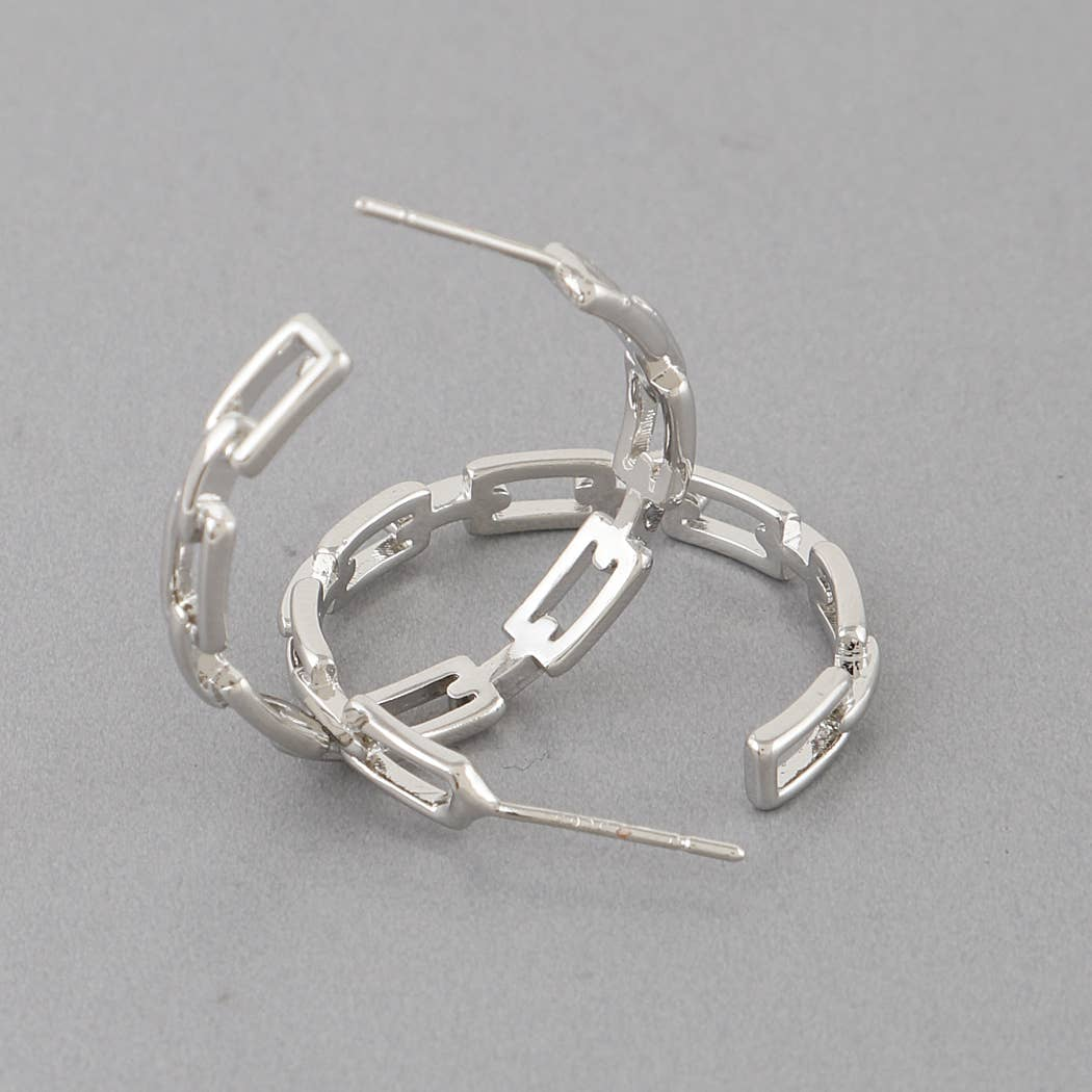 Link Chain Hoop Earrings