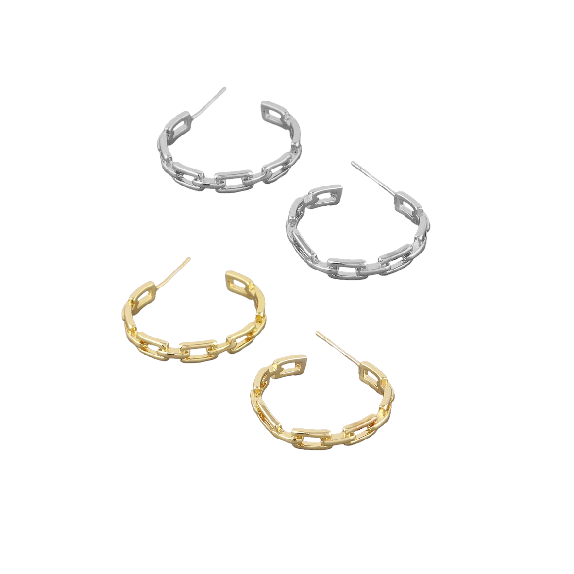 Link Chain Hoop Earrings