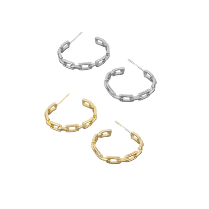 Link Chain Hoop Earrings