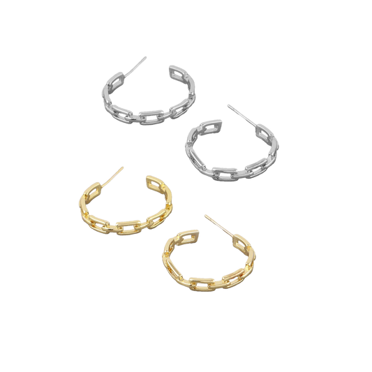 Link Chain Hoop Earrings