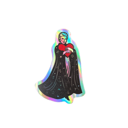 Walter Mercado Amor Glitter Heart Sticker