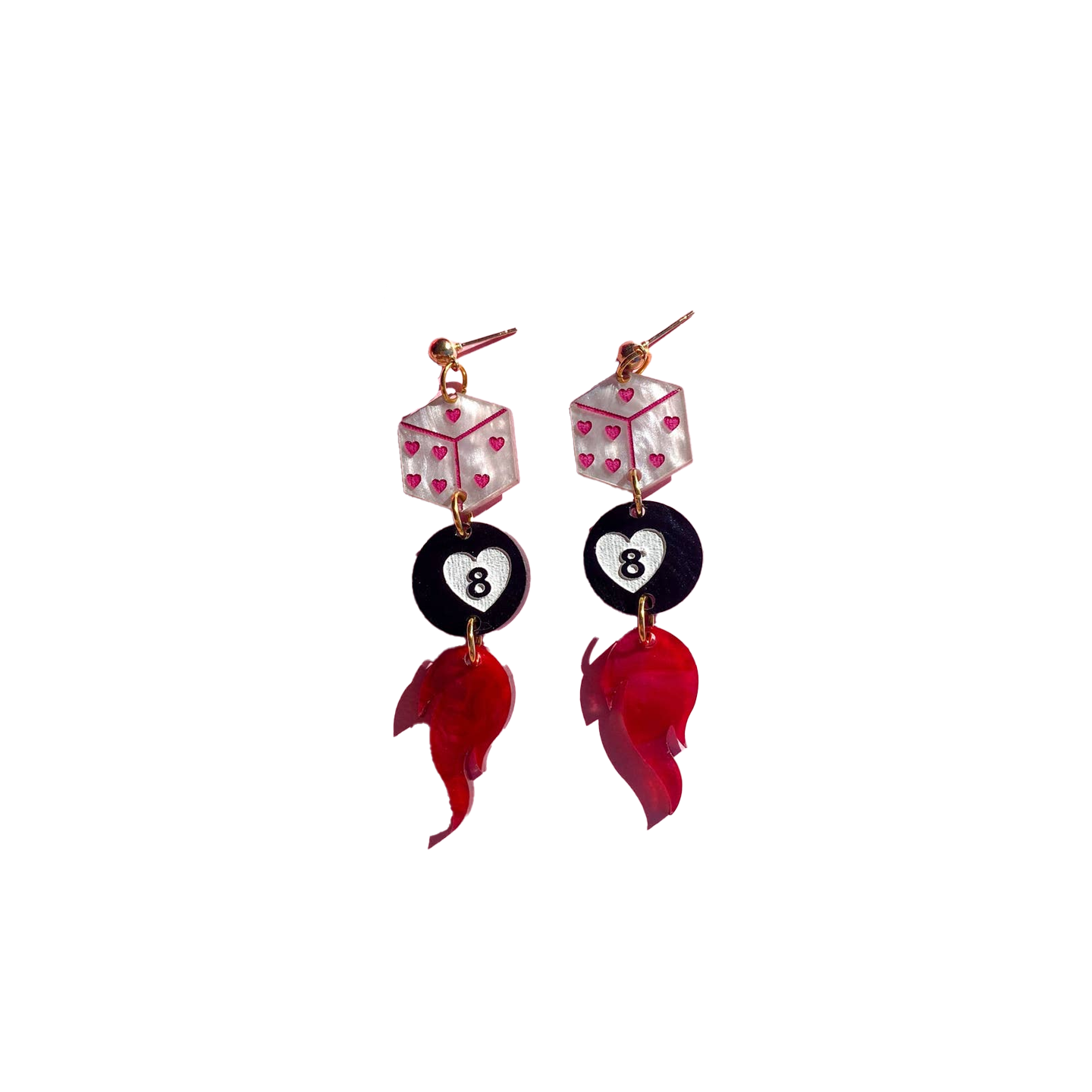 Love is a Gamble Dangle Earrings