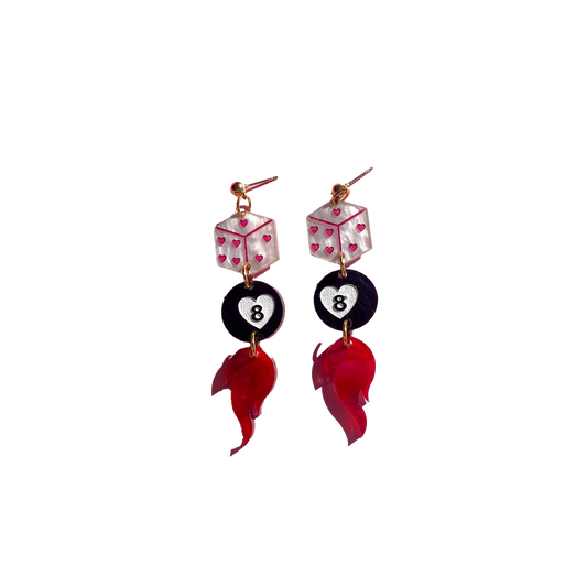 Love is a Gamble Dangle Earrings