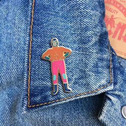 Luchador Enamel Pin