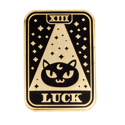 Black Cat Luck Tarot Enamel Pin