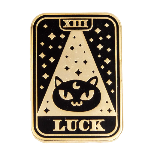 Black Cat Luck Tarot Enamel Pin