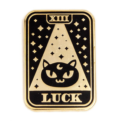 Black Cat Luck Tarot Enamel Pin