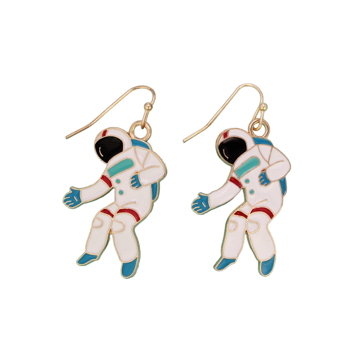 Major Tom Enamel Astronaut Dangle Earrings