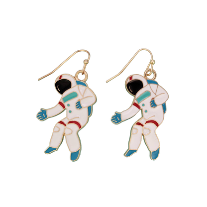 Major Tom Enamel Astronaut Dangle Earrings