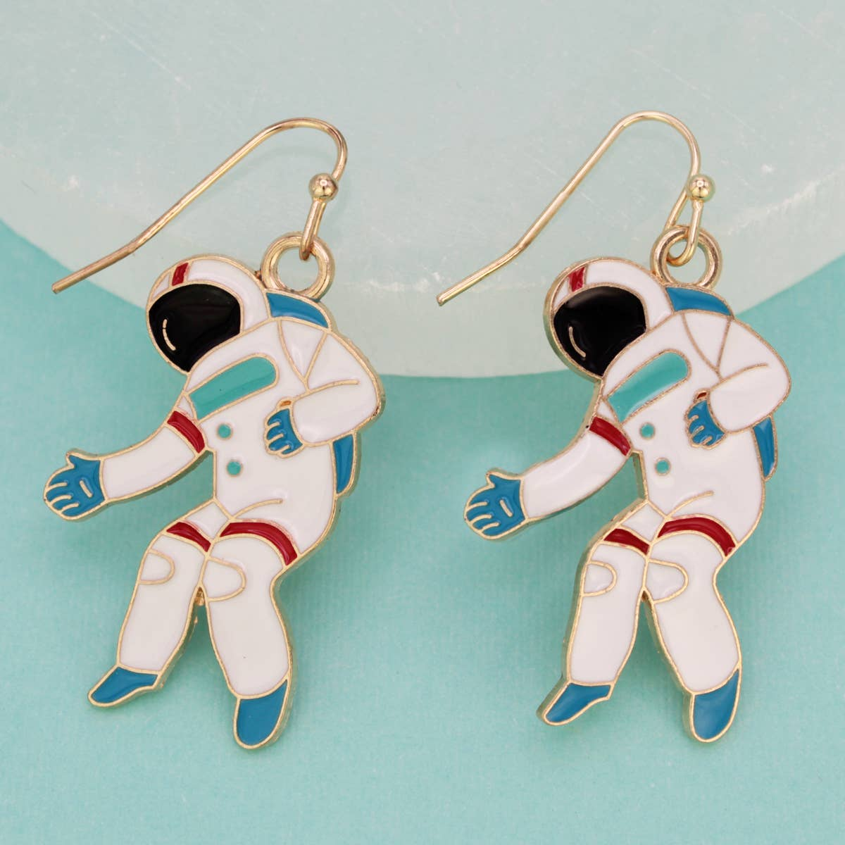 Major Tom Enamel Astronaut Dangle Earrings