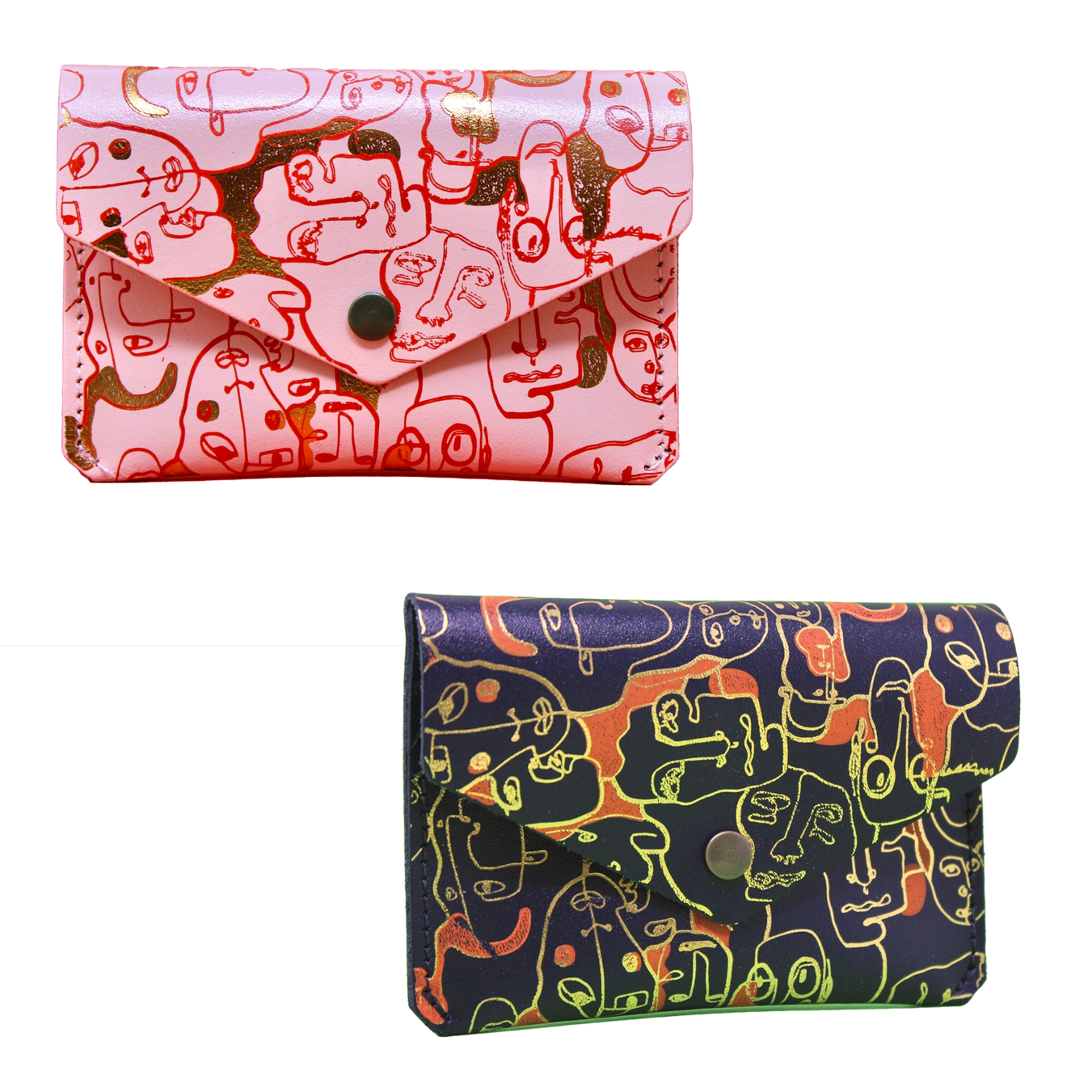 Many Faces Popper Purse