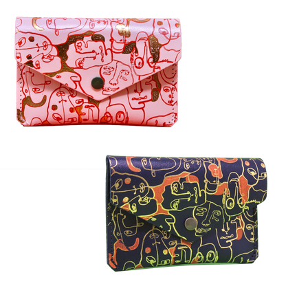 Many Faces Popper Purse