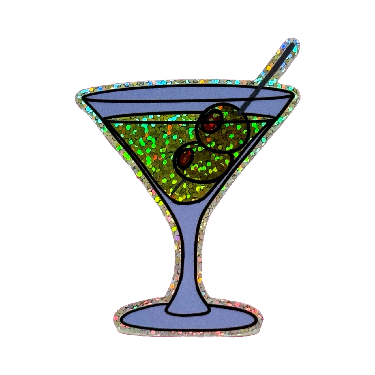 Glitter Martini Sticker