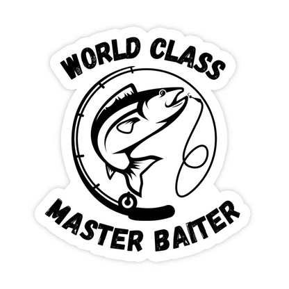 World Class Master Baiter Fishing Viynl Sticker