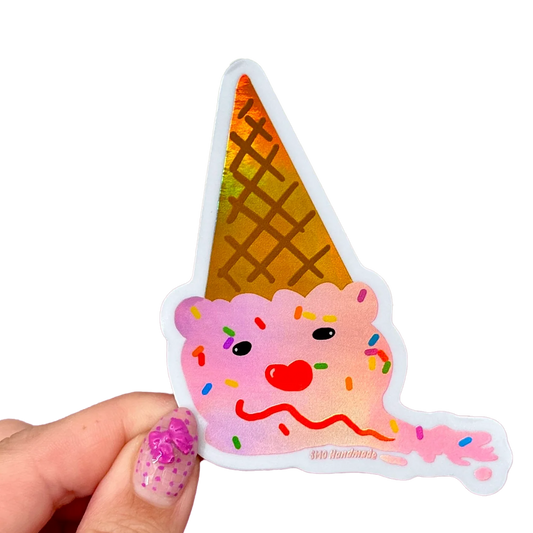 Melty Ice Cream Cone Sticker