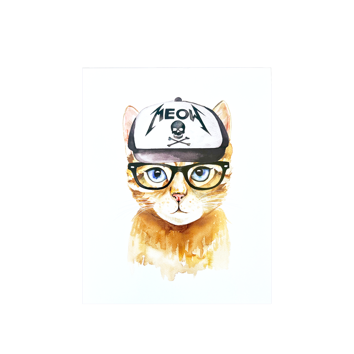 Meow Dad Hat Art Print