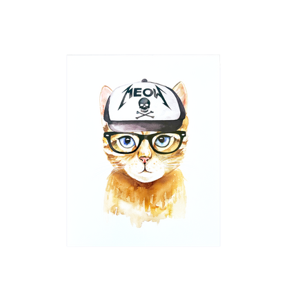 Meow Dad Hat Art Print