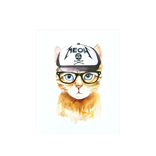 Meow Dad Hat Art Print