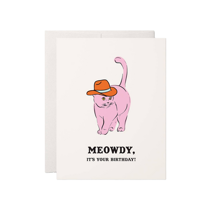 Meowdy Birthday Card
