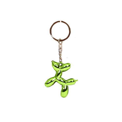 Metallic Balloon Dog Keychain